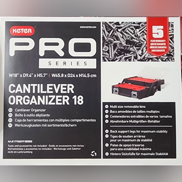 Keter® 18" Pro Series Cantilever Tool Box - Picture 6 of 10